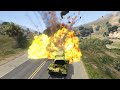 Israeli Oil Tankers Convoy & War Vehicles Badly Destroyed by Palestinian Combat Fighter Jets gta v