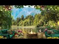 Summer  Ambience | Cozy Porch by the Lake & Forest Ambience | Relaxing Campfire, Birdsong