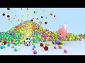 ¡Huevos sorpresa! Aprende los animales con Cuquín y los globos de colores | Caricaturas y para bebés