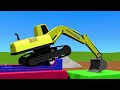 Trucks for children kids. Construction game: Crawler excavator