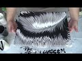 (899) Fluid art COMPILATION ~ 7 Beautiful BLACK & WHITE paintings ~ Satisfying video ~ Art therapy