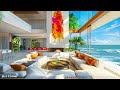 Sweet Jazz Apartment 🌊 Soft Jazz Instrumental Music & Ocean Sound in Seaside Ambience Space to Relax