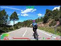 30 minute Scenic Indoor Cycling Workout Cambrils Spain Telemetry Display 4K