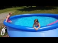 Ella & Lydia in Yaya's pool