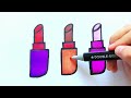 How to draw lipstick for children, toddlers lipstick drawing easy , Preschool educational video
