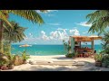 Beach Cafe with Soft Ocean Sounds and Relaxing Jazz Music to Relax | Bora Bora Vibes