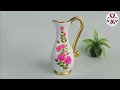 Plastic bottle flower vase || Flower vase making with Hot glue || Best out of waste