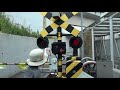 Playing in the railway crossing (Japanese Train)