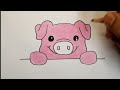How to Draw A Cute Pig || Easy Drawing Step by Step Video for Kids !!
