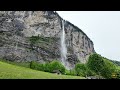 Rainy Walk in Lauterbrunnen - Waterfalls and Nature Sounds | Walk with Me 4K
