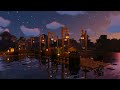 Minecraft - down by the river bank in the evening with music