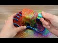 Satisfying Video | How To Make Rainbow Fish Bathtub With Glitter Slime Cutting ASMR | By ODD