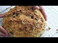Easy No Knead Bread Recipe | Dutch Oven Bread | No Knead Cranberry Walnut Bread Recipe