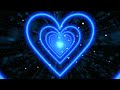 Free Neon Blue Lights Love Heart Tunnel Tik Tok Trend Background Loop 10 hour 4k 60fps