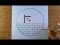 Easy 8 circle scenery drawing ideas || Pencil drawing in a easy drawing || Ashraful dreams drawing
