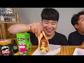 ENG SUB) ASMR MUKBANG FIRE Noodle & HOT DOG & CHEESE PIZZA & Tteokbokki EATING SOUND ! (BULDAK)