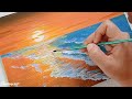 A Beautiful Sunset on the Beach / Acrylic Painting for Beginners