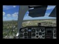FSX Beechcraft Bonanza Take-off & landing @ Hobby Rwy35