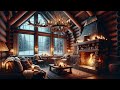 Immerse Yourself in the Tranquil Snowy Night Fireplace Ambience | Winter ASMR