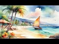 Healing_Calm Music_Watercolor_Sea_Recreation Area