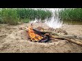 Fire Crackling Sounds by a Lake