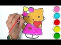 How to draw Hello Kitty With Love Heart | Hello Kitty Easy Draw Tutorial