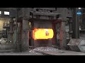 Forging Plant, Colossal 150MN Extrusion Press. Manufacturing process of Chinese razor, Russian wheel
