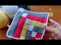 Super Easy Tunisian Knitting krochet baby blanket  Çok kolay Tunus işi örgü modeli