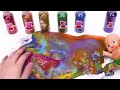 Satisfying Video| How To Make Rainbow Milk Bottle Bathtub With Glitter Slime Cutting ASMR #1