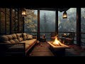 Embrace Tranquility: Relaxing Thunderstorm and Crackling Fire in Cabin