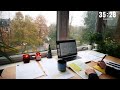 3 HOUR STUDY WITH ME on A RAINY DAY | Background noise, 10 min Break, No music, Study with Merve