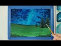 Starry Night Sky Painting with Gouache ｜ Milky Way Painting
