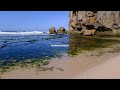 4K Ultra HD. Calm sea Sounds, ocean waves.