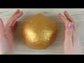 GOLD SLIME   Mixing makeup and glitter into Clear Slime Satisfying Slime Videos