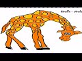 Coloring Animals-Giraffe | Coloring video for kids