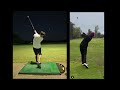 Comparing myself (left) with the swing move I am trying to emulate (right)