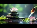 Bamboo fountain and relaxing piano music for stress relief, healing music, meditation music