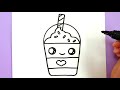 How to Draw a Starbucks Frappuccino Cute and EASY | Cartoon Drink