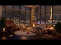 Saxophone Night Jazz Music in Cozy Paris Bedroom Ambience with Rain Sounds for Relaxing & Deep Sleep