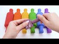 Satisfying Video l Kinetic Sand Rainbow Lipstick & Nail Polish Cutting ASMR