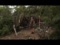 6 Days ALONE In Wild Mediterranean Forest Build STONE AGE Bushcraft Shelter - ASMR