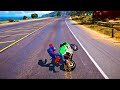 GTA 5 fanny movements 😉 | Crazy Ragdolls #11 | Spiderman by Bike's On Road (Spidermen bike Jumps)