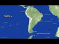 【Map】Sea Level rise and fall Simulation - South America