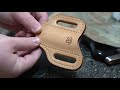 ASMR Making a leather trapper knife sheath - #leathercraft