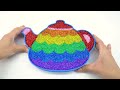 Satisfying Video l How To Make Rainbow Baby Baleine Bathtub With Glitter Slime Cutting ASMR