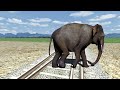 Two Trains vs Angry Elephant🐘 | Stops the Train : BeamNG.Drive - Train Simulator 2024