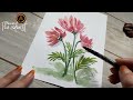 SIMPLE !!! Watercolour flower painting for beginners | step by step tutorial