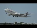 [4K] *VERY RARE* Qatar Amiri Flight B747-8(BBJ) & A330-200 takeoff from Amsterdam airport Schiphol!