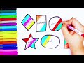 2d Shapes Drawing, Painting and coloring for kids and toddlers | Easy Drawing
