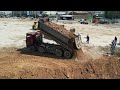 Try To Successfully Complete The Land 100% By Heavy Equipment Shantui Bulldozer Pushing Stone Soil
